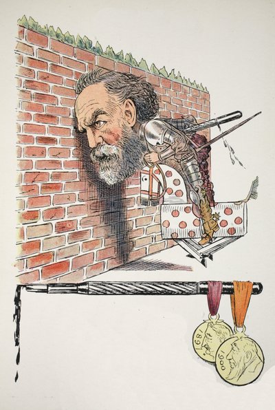 A Pushing Q, illustration from The Struwwelpeter Alphabet, verse by Harold Begbie by Francis Carruthers Gould